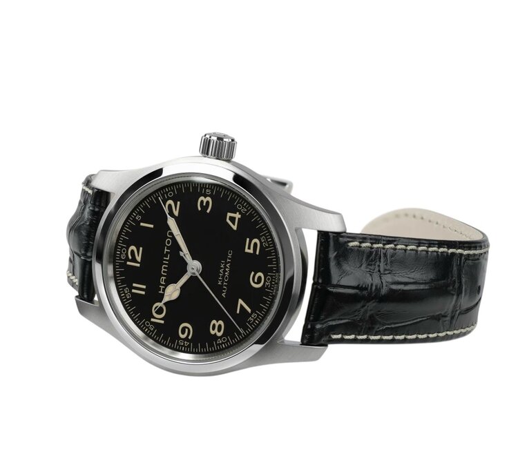 Hamilton HAMILTON MURPH BRACELET BUNDLE/ Reference H70605732 / Caliber H-10 / Collection Khaki Field /Movement Automatic/Case size 42MM/Thickness 11MM/Dial Color Black/Case Stainless Steel/Crystal Sapphire/80 hr pwr