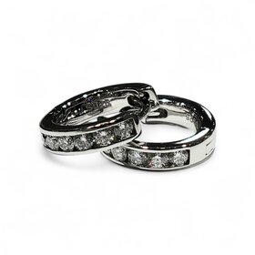 (Y) 925  .50CT LAB DIAMOND HUGGIE EARRINGS