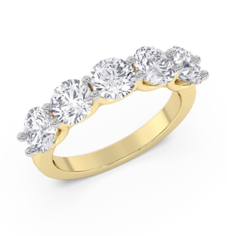 Aarush M(Y) 14K 3.00CT VS F LAB GROWN DIAMOND FIVE STONE ANNIVERSARY RING