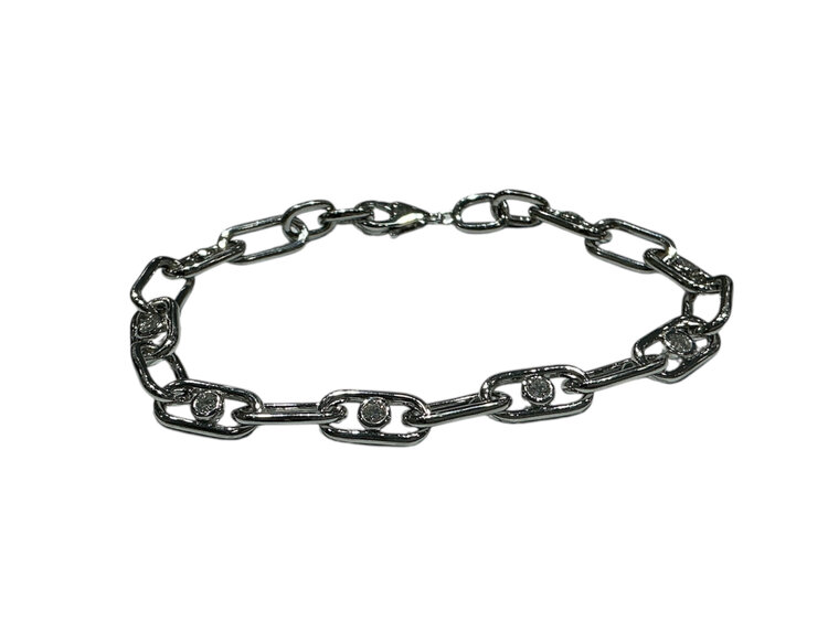 (Y) 925 .75CT LAB GROWN DIAMOND LINKED BRACELET