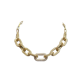 Daniels Jewels Art (Z) 14K 1.50CT VS2 F NECKLACE, YELLOW GOLD PAPERCLIP DESIGN NECKLACE , 1.50CTS OF NATURAL DIAMONDS, 18.9 GRAMS OF GOLD