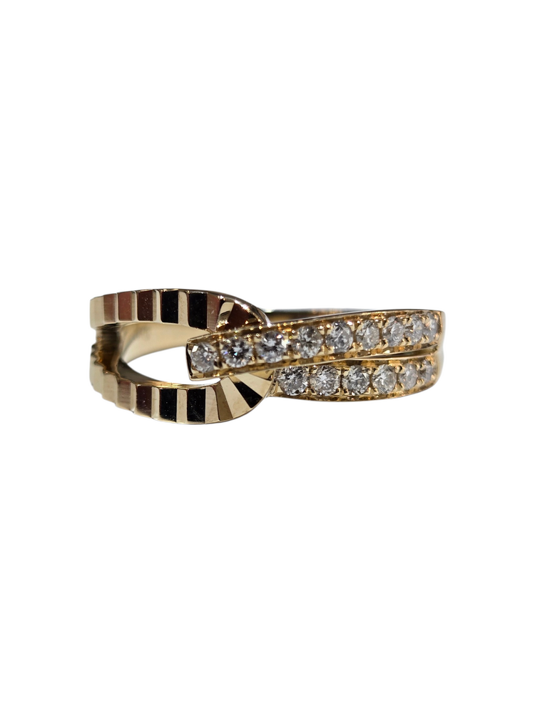 Daniels Jewels Art (Y) 14K .30CT SI1 G RING, YELLOW GOLD LUXURY FASHION RING WUTH .30CTS OF NATURAL DIAMONDS, 3.9 GRAMS