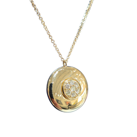 Daniels Jewels Art (Y) 14K .20CT SI1 F , YELLOW GOLD LUXURY NATURAL DIAMOND PENDANT, 3.5 GRAMS