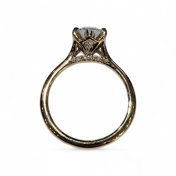 DS DESIGN (X) 14K 2.09PE .10MT LAB VVS2 F , YELLOW GOLD PEAR SHAPED LAB GROWN DIAMOND F VVS2 IGI CERTIDIED LG715562628 WITH .10CT ON THE MOUNTING
