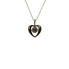 DIAMOND TRADERS INTERNATIONAL (Y) 14KYGP 1CT VS/EF HEART NECKLACE W/CHAIN ADJ 16-18IN