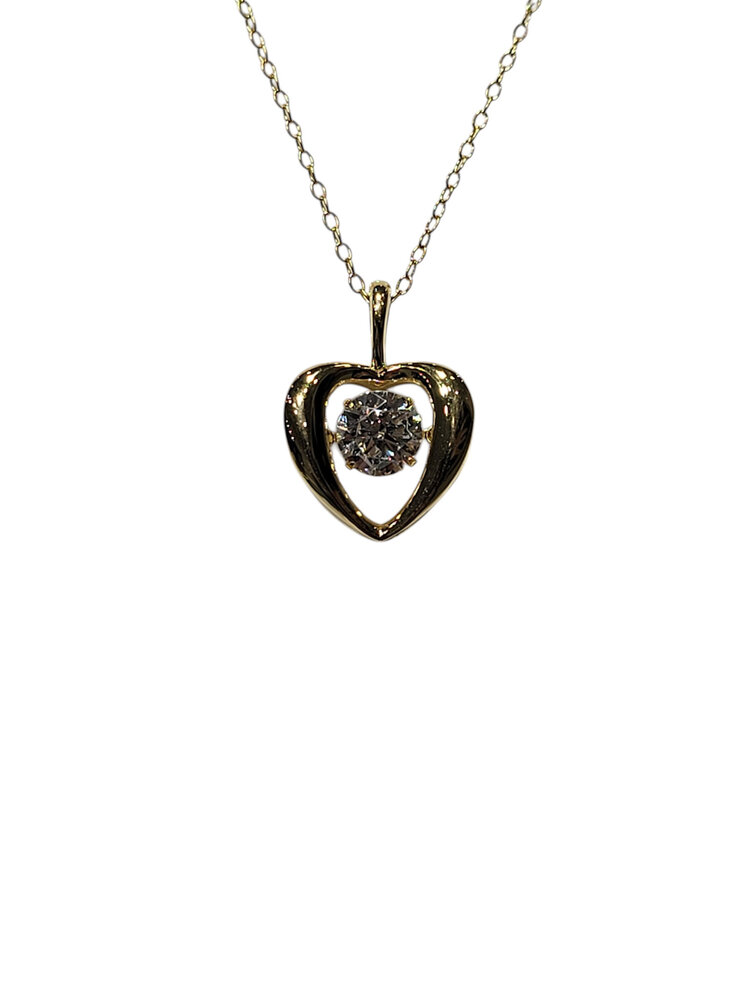 DIAMOND TRADERS INTERNATIONAL (Y) 14KYGP 1CT VS/EF HEART NECKLACE W/CHAIN ADJ 16-18IN