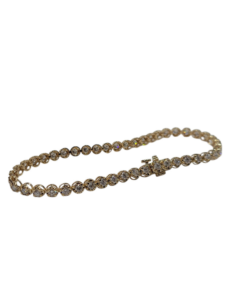 DIAMOND TRADERS INTERNATIONAL (Y) 14KY 2.75CT LAB GROWN DIAMOND TENNIS BRACELET