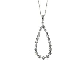 DIAMOND TRADERS INTERNATIONAL (Y) 10K 1.00CT LG DIAMOND SHARED PRONG OPEN PEAR SHAPED PENDENT