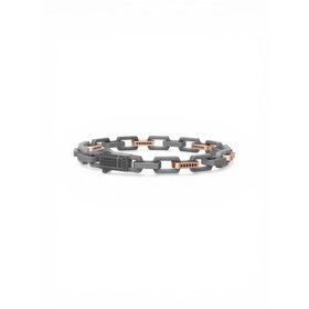 DORA INTERNATIONAL (Y) TANTALUM / 14KR .95CT BLK DIAMOND 8” INCH BRACELET