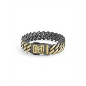 DORA INTERNATIONAL (Y) TANTALUM / 14KY MIAMI CUBAN STYLE 8 INCH BRACELET