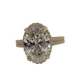 DIAMOND TRADERS INTERNATIONAL (Y) 14K 5.50CT OVAL LG CENTER .50CT SPLIT SHANK ENGAGEMENT RING IGI LG607327041