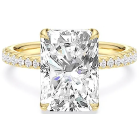 (Z) 14K 5.12CT .28MTG LAB, YELLOW GOLD LAB GROWN DIAMOND RING, RADIANT 5.12CT D VS1 IGI LG715562968, .28CT ON THE SETTING