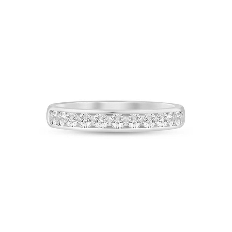 (X) 14K .50CT G SI2/1 BAND , WHITE GOLD 12 ROUND DIAMOND CHANNEL BAND
