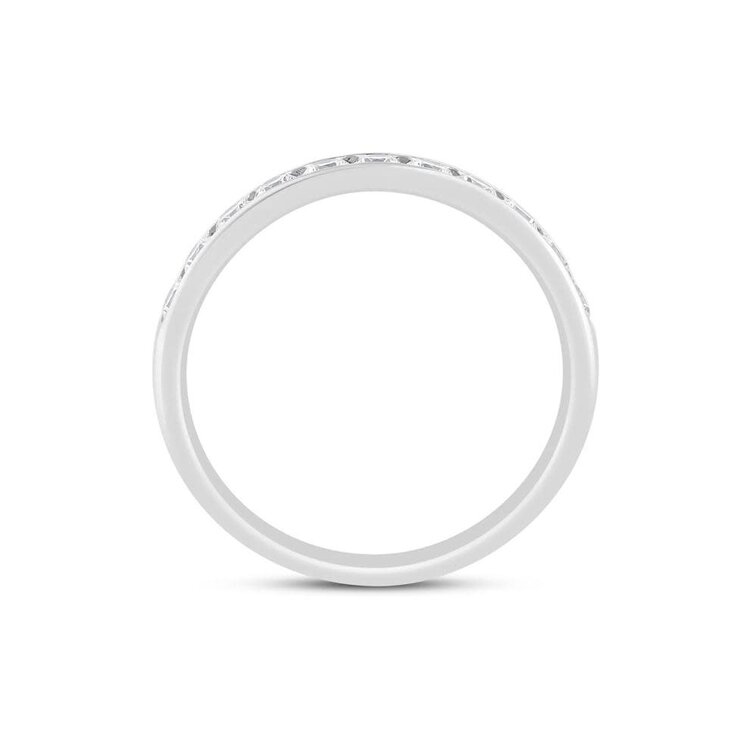 (X) 14K .50CT G SI2/1 BAND , WHITE GOLD 12 ROUND DIAMOND CHANNEL BAND