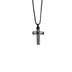 Blackjack BLACK PLATED MENS CROSS PENDENT