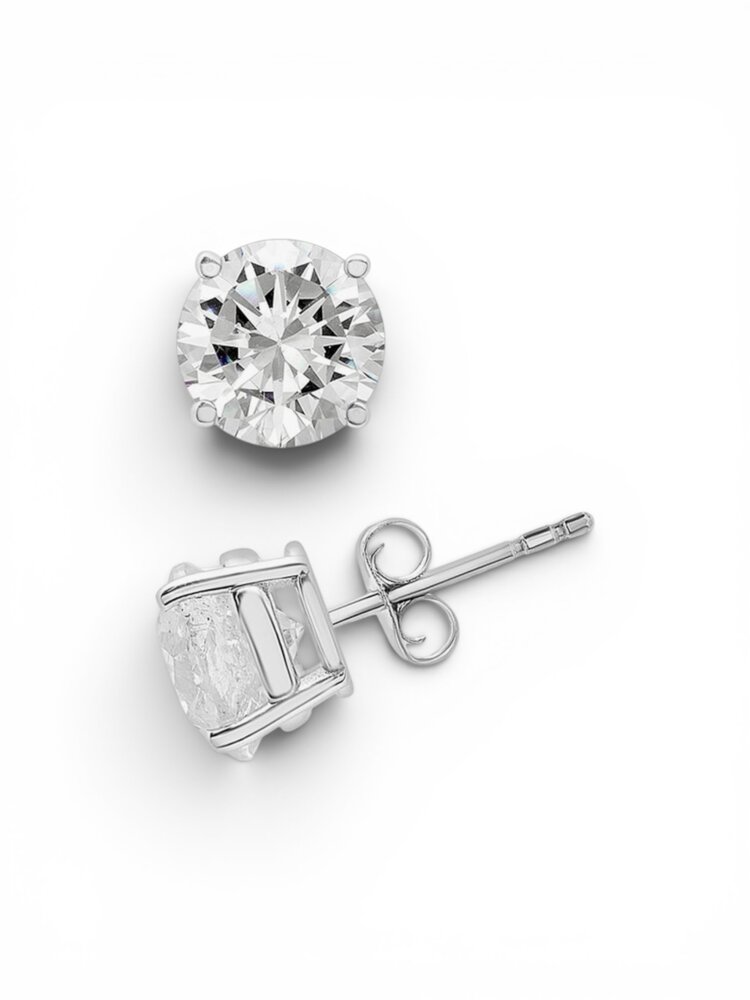 DIAMOND TRADERS INTERNATIONAL (Y) 925 .50CT LG PENDANT with .50CT FOUR PRONG LG STUD EARRINGS