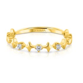 PRIMA NEW YORK (Y) 14KY .07CT DIAMOND AND STAR FASHION BAND
