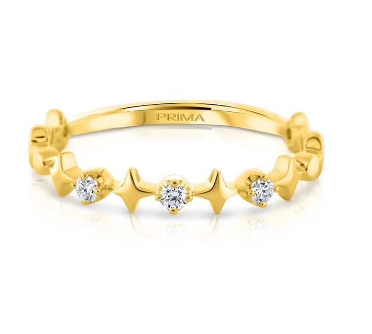 PRIMA NEW YORK (Y) 14KY .07CT DIAMOND AND STAR FASHION BAND