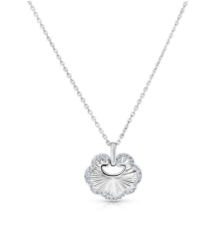 PRIMA NEW YORK (Y)14KW .09CT ROUND DIAMOND FASHION PENDANT