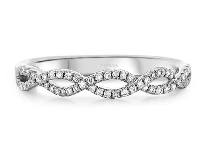 PRIMA NEW YORK (Y) 14KW .15CT ROUND DIAMOND TWISTED SHANK BAND