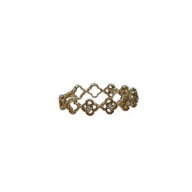 PRIMA NEW YORK (Y) 14KY .07CT DIAMOND CLOVER DESIGN STACKABLE WEDDING BAND