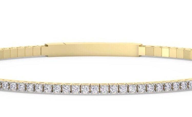 M(Y) 14KY 1.00CT VS E/F LG DIAMOND FLEXIBLE TENNIS BRACELET