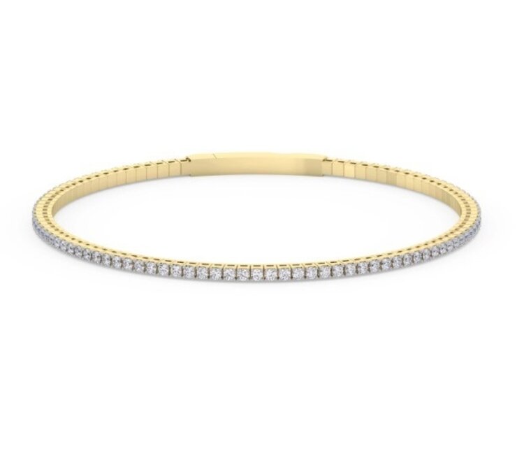 M(Y) 14KY 1.00CT VS E/F LG DIAMOND FLEXIBLE TENNIS BRACELET
