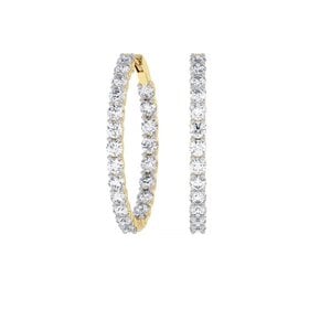Aarush M(Y) 14KY 3.30CT VS E/F LG DIAMOND INSIDE/OUT HOOP EARRINGS