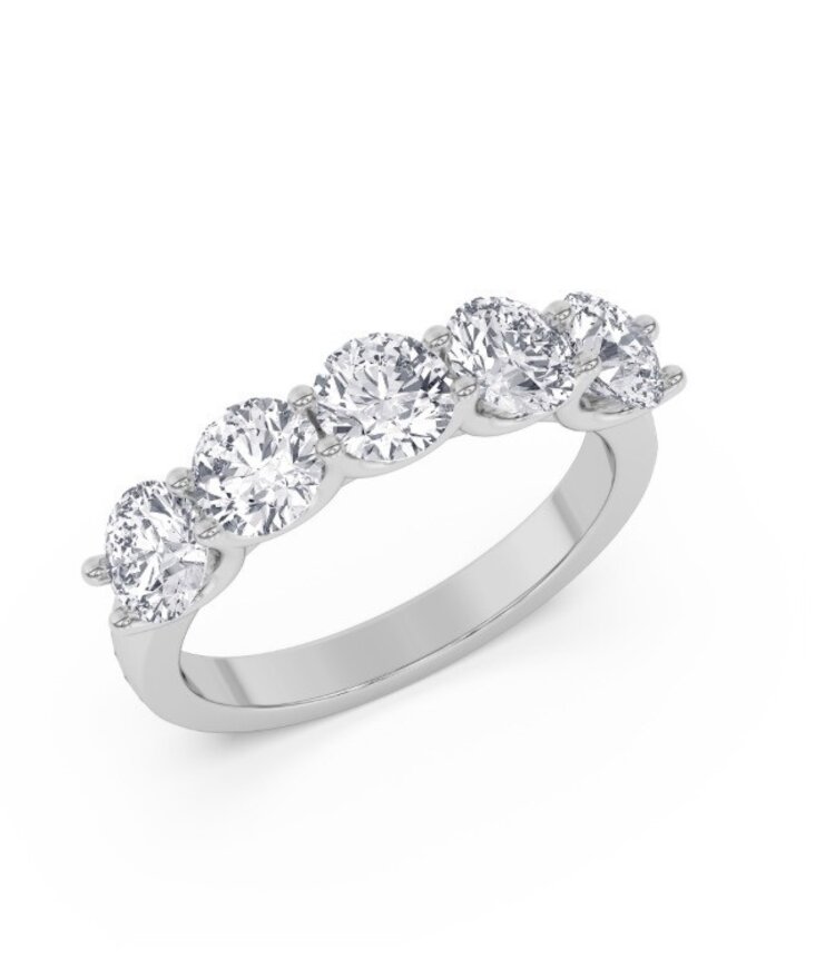 M(Y) 14KW 2.60CT VS E/F LG DIAMOND FIVE STONE RING