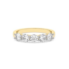 M(Y) 14KY 1.44CT VS E/F LAB GROWN DIAMOND FIVE STONE RING