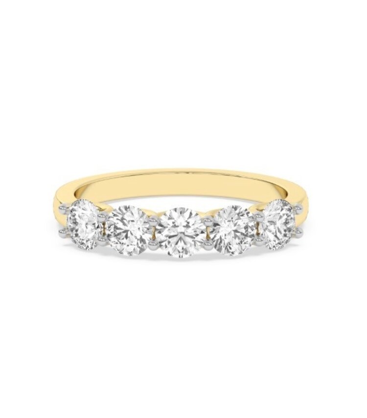 M(Y) 14KY 1.44CT VS E/F LAB GROWN DIAMOND FIVE STONE RING