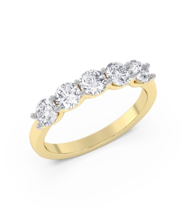 M(Y) 14KY 1.44CT VS E/F LAB GROWN DIAMOND FIVE STONE RING