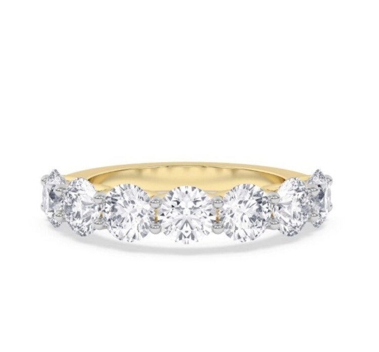 M(Y) 14KY 3.58CT VS E/F LAB GROWN DIAMOND SEVEN STONE RING