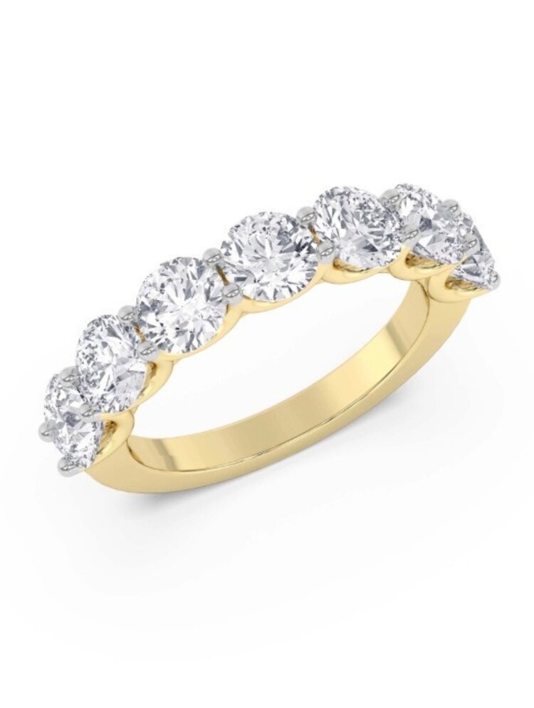 M(Y) 14KY 3.58CT VS E/F LAB GROWN DIAMOND SEVEN STONE RING