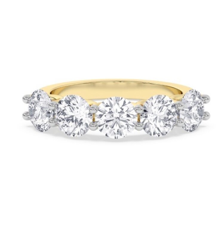 M(Y) 14KY 3.58CT VS E/F LAB GROWN DIAMOND SEVEN STONE RING