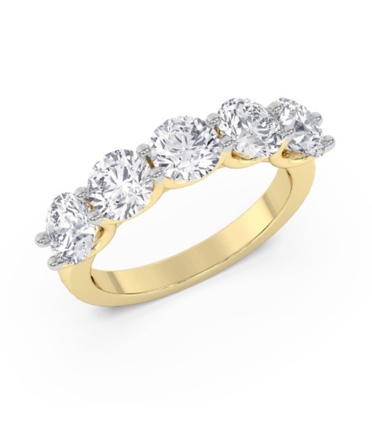 M(Y) 14KY 3.58CT VS E/F LAB GROWN DIAMOND SEVEN STONE RING