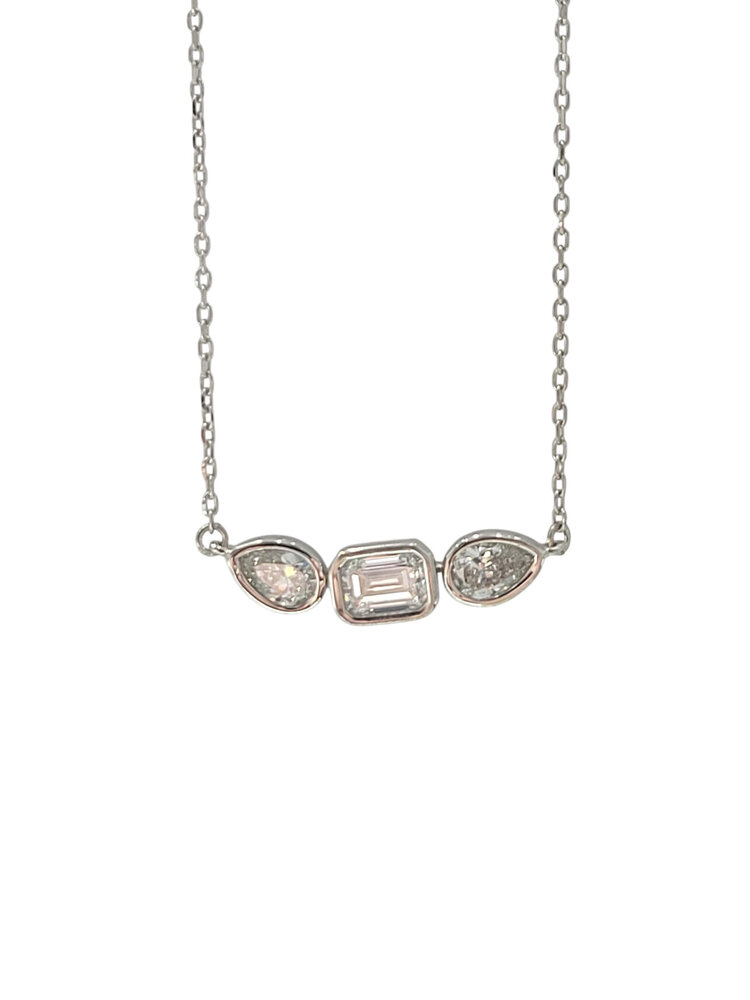 (X) 925 1.50CT VS F LAB GROWN DIAMOND ASYMMETRICAL STYLE NECKLACE
