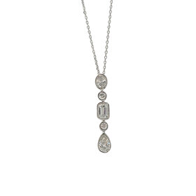 (X) 925 1.80CT VS F LAB GROWN DIAMOND ASYMMETRICAL DROP NECKLACE