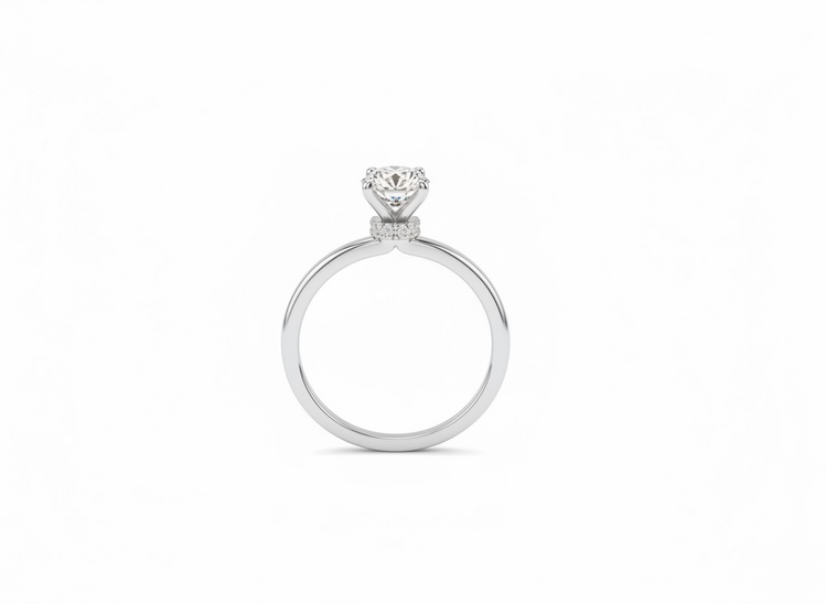 DIAMOND TRADERS INTERNATIONAL (Y) 925 1.00CT RADIANT F VVS2 LAB GROWN DIAMOND .10CT HIDDEN HALO RING IGI 744512001