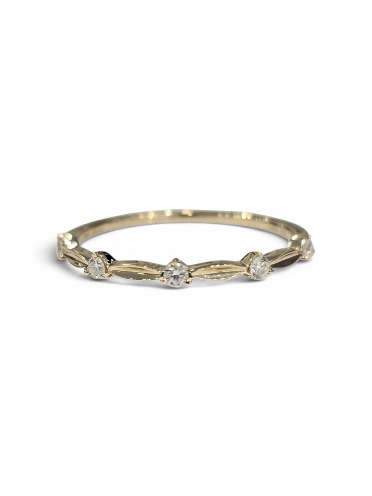 GBC (Y) 14KY 0.60TCW FIVE DIAMOND BEVELED STACKING BAND