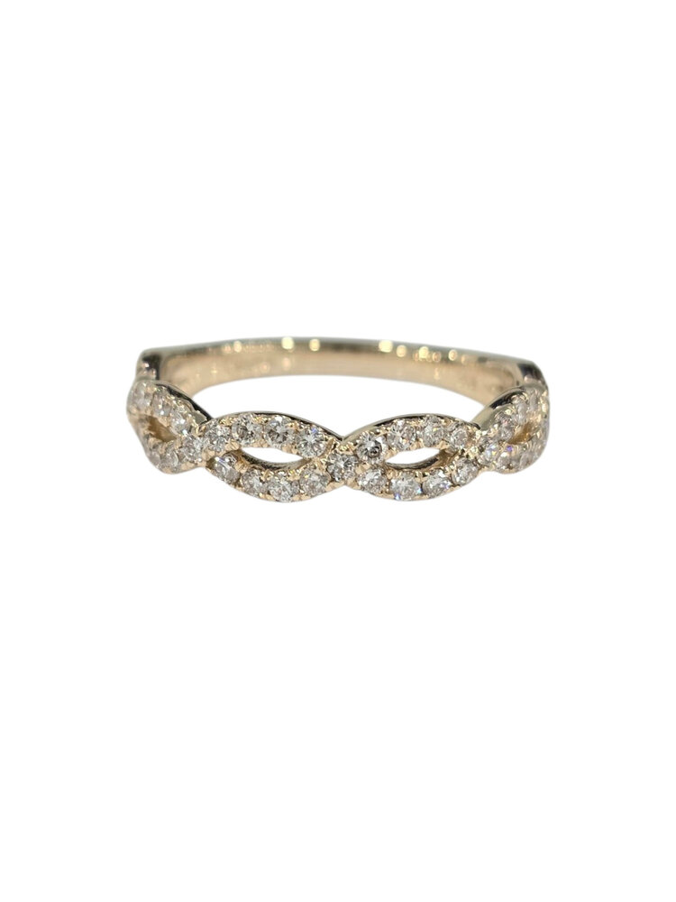 PRIMA NEW YORK (Y)14KY .78TCW  DIAMOND HALF TWIST BAND