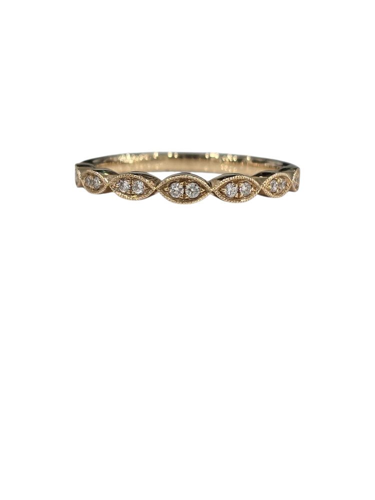 PRIMA NEW YORK (Y) 14KY .09TCW  DIAMOND DECORATIVE WEDDING BAND
