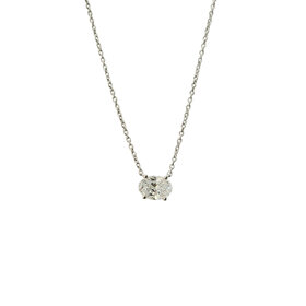 (X) 14KW .50CT LAB OVAL SHAPE NECKLACE, LAB GROWN DIAMOND, PRONG SET, CABLE LINK, 16’’-18’’, EAST - WEST DESIGN