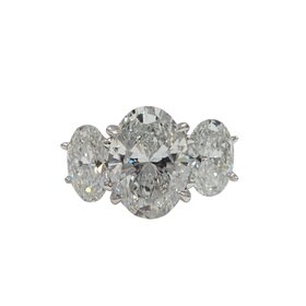 DIAMOND TRADERS INTERNATIONAL (Z) 18K 3.01CT LAB 2.20MT , WHITE GOLD LAB GROWN 3 STONE DIAMOND BRIDAL RING, VS2 G, GCAL CERTIFIED #LG322720406