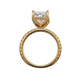 DIAMOND TRADERS INTERNATIONAL (X) 14K 1.60CT LAB .55MT , VS1 F ,  YELLOW GOLD LAB GROWN DIAMOND BRIDAL RING, RADIANT CUT CENTER DIAMOND 1.60 CARATS, .55 CARATS ON THE SETTING