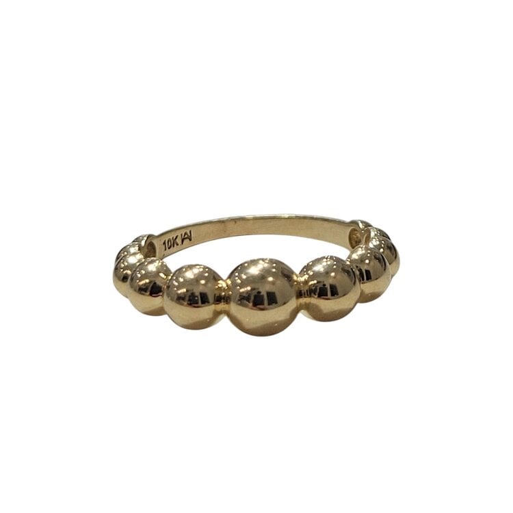 DIAMOND TRADERS INTERNATIONAL (X) 10KY BEADED LADIES RING 1.95GRAMS