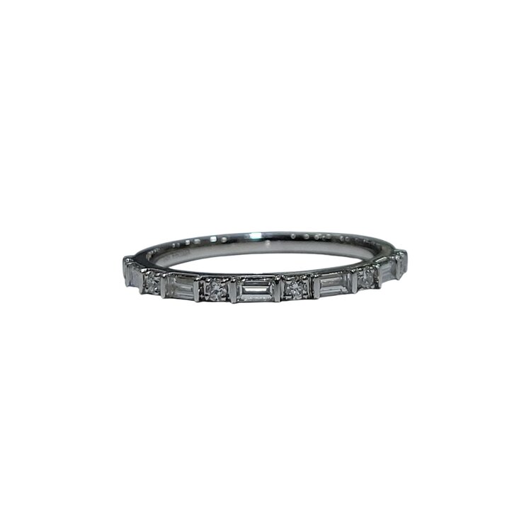 PRIMA NEW YORK (X) 14K .28CT ROUND/BAGUETTE ALTERNATING LADIES BAND