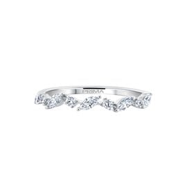 PRIMA NEW YORK (X) 14K .30CT ROUND/MARQUISE ALTERNATING ASYMMETRICAL LADIES BAND