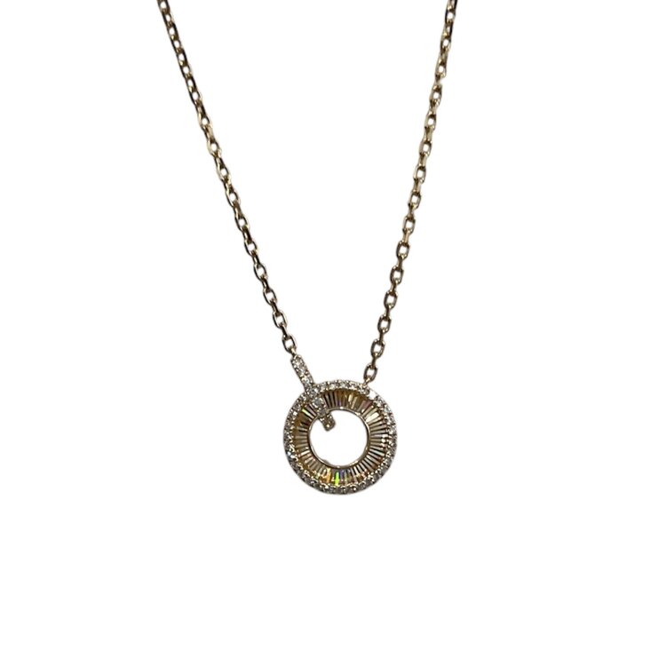 PRIMA NEW YORK (X) 14KY .14CT DIAMOND ACCENTED LASOR CUT NECKLACE