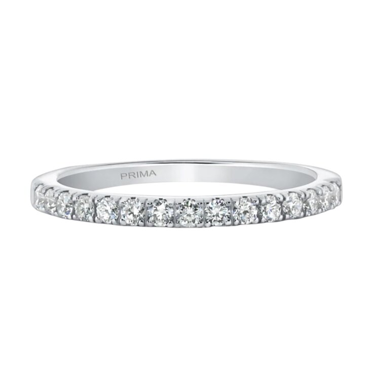 PRIMA NEW YORK (X) 14K WHITE GOLD .32CT FRENCH SET DIAMOND BAND